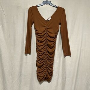 BB Dakota by Steve Madden‎ |V Neck Body Con Dress /Chocolate brown in color/Sz S